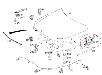 Mercedes W204 Ön Kaput Menteşesi Sol