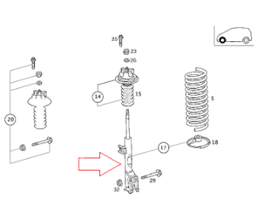 Mercedes W168/A160 166 Motor Ön Amortisör