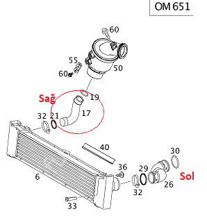 Vito W639/Viano 651 Motor Turbo Hortumu/İntercooler Hortumu SAĞ