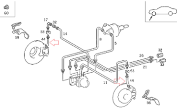 Mercedes W210/W208/W202/W203/W204 Ön Fren Hortumu