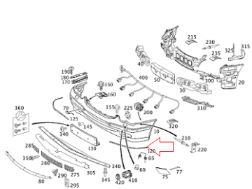 Mercedes W209 Ön Tampon Nikelajı Sol