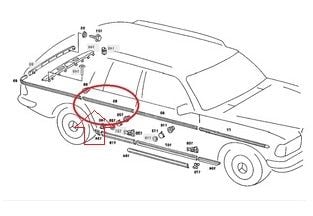 Mercedes W123 Arka Kapı Nikelajı SAĞ