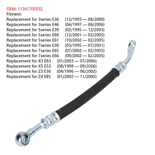 Bmw E36/E38/E39/E46/E60/E61/E65/E66/X3 E83/X5 E53 M52/M54 Motor Vanus Yağ Hortumu
