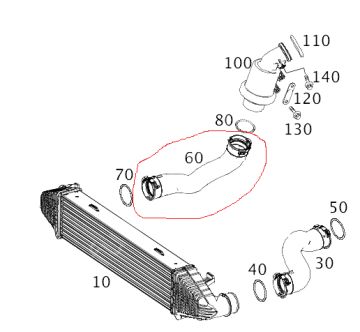 Mercedes Cls W218/W204/W212/W207 651 Motor Turbo Hortumu Sağ