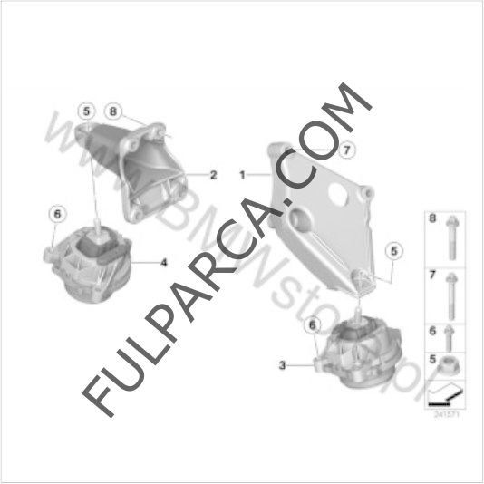 Bmw X3 F25 2011-2014 Motor Kulağı,Takozu Sağ