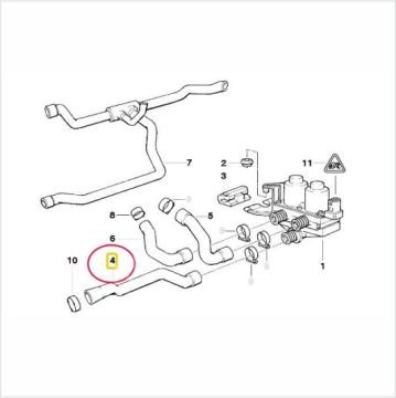 Bmw E36 M40/M43/M44 Motor Su Hortumu/Kalorifer Hortumu