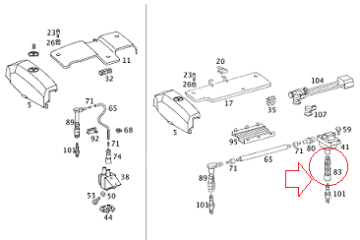 Mercedes W202/W210/W208/W140 104/111 Motor Buji Başlığı