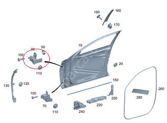 Mercedes E Seri W213 Kapı Menteşesi Ön SOL Üst