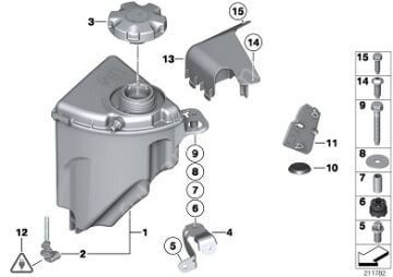 Bmw 5 Seri F10 N47 Motor Radyatör Yedek Su Deposu/Genleşme Kabı