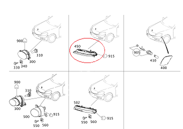 Mercedes C Seri W204 Gündüz farı/Sis Farı SAĞ