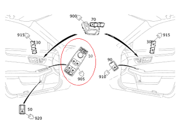 Mercedes E Glass W212/W242/W204 Cam Kontrol Düğmesi/Açma Kapama Düğmesi SOL