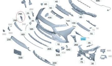 Mercedes CLS W257 4Matik Ön Tampon Süs Çıtası SOL