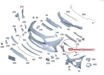 Mercedes CLS W257 4Matik Ön Tampon Süs Çıtası SAĞ