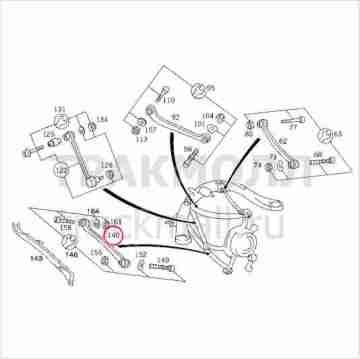 Mercedes W140/S140 Arka Denge Kolu/İtici Kol/Arka Alt Salıncak Uzun
