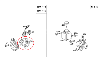 Mercedes W203 611/612 Motor Direksiyon Pompası