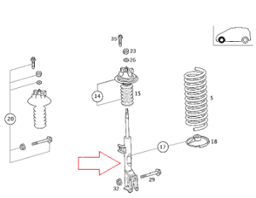 Mercedes W168/A160 166 Motor Ön Amortisör