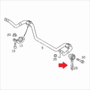 Mercedes W220 Ön Viraj Askı Rotu/Denge Destek Kolu Sağ