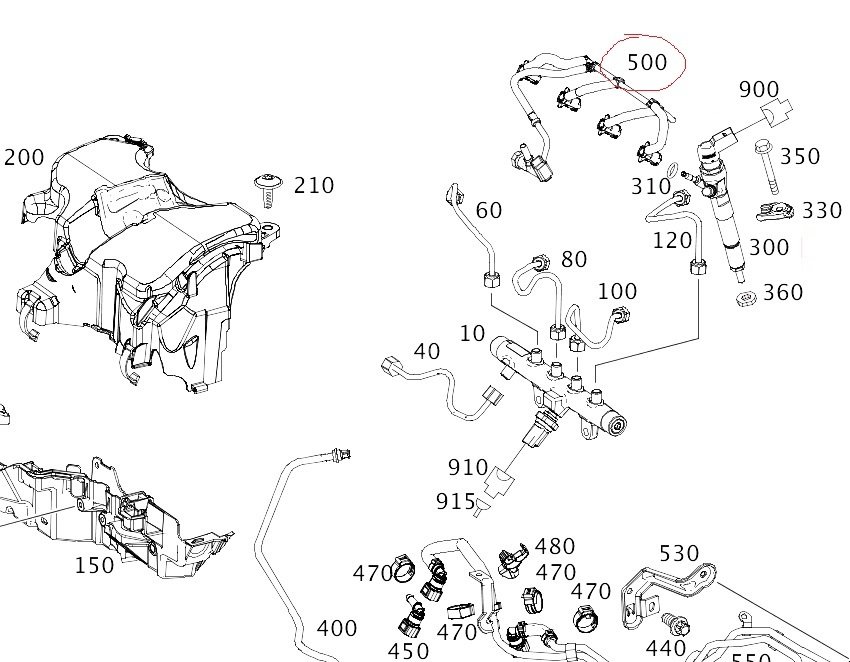 Mercedes W176 607 Motor Enjektör Borusu
