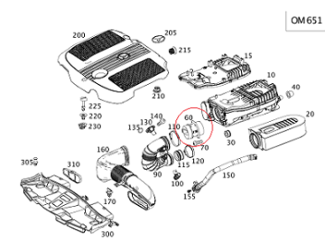 Mercedes W212/W204 651 Motor Hava Akışmetre/Debimetre