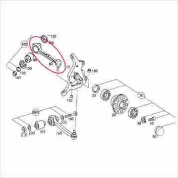 Mercedes W203/W204/W209 Ön Salıncak, Üst Sol Salıncak Kolu-Eğri Kol