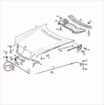 Mercedes W210 Avantgarde Kaput Açma Dili-Kaput Açma Mandalı
