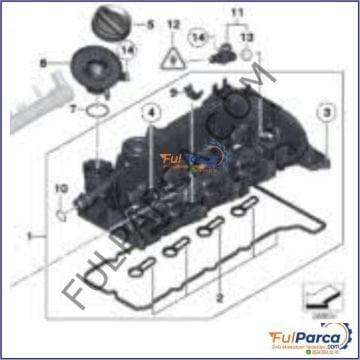 Bmw 3 Seri F30,F20,F10,E84,N47N 320 Külbütör Kapağı,Üst Kapak