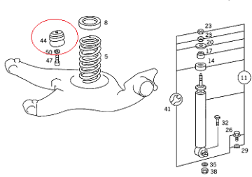 Mercedes W115/W123/W126/W116  ŞaseTakozu Arka/Boğumlu Lastik Takoz