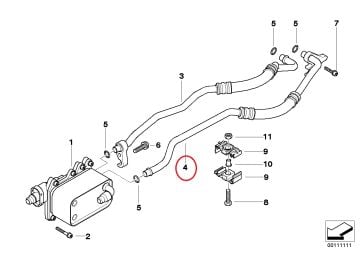 Bmw E60/65/83 320/520/730d  M47N/N47 Motor Şanzuman Yağ Borusu/Yağ Hortumu Çıkış