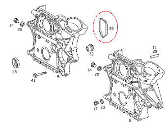 Sprinter W906/W638 611/612/646 Motor	 Motor Ön Kapak Armut Contası/Ön Kapak Contası/Eksantrik Kapak Contası