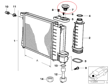 Bmw E36/E38/E39/E34/E46/E32/F10/F07 M52 Motor Radyatör Su Depo Kapağı