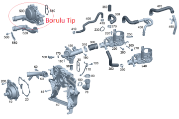 Mercedes W204/W212/W207/WX204/Vito W447 651 Motor Devirdaim/Su Pompası