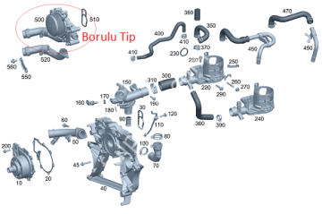 Mercedes W204/W212/W207/WX204/Vito W447 651 Motor Devirdaim/Su Pompası