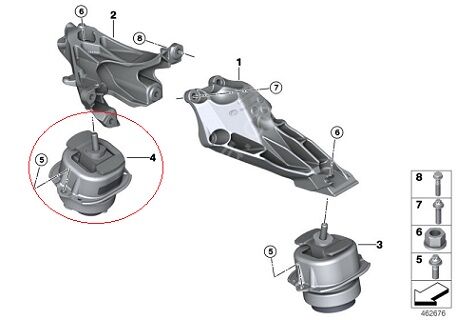 Bmw X5 F15 B47 Motor Motor Kulağı/Motor Takozu Sağ