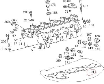 Vito W638 601 Motor Silindir Kapak Contası
