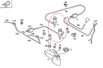 Mercedes W202/W123/W201/W124/W210/W126/W140 Silecek Su Motoru/Su Fiskiye Motoru//Silecek Su Pompası