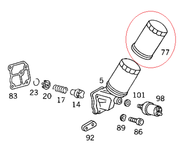 Mercedes W201/W124 7W126 102 Motor Yağ Flitresi