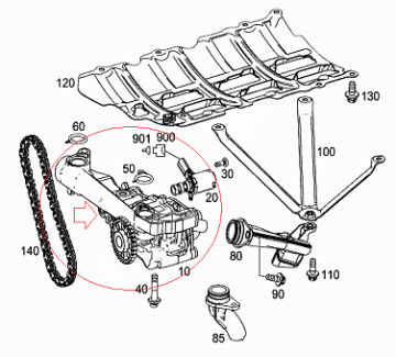 Mercedes W205 274 Motor Yağ Pompası