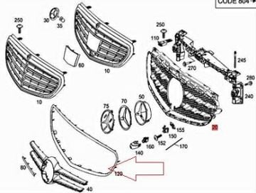 Mercedes W212 Ön Panjur Nikelaj Çerçevesi
