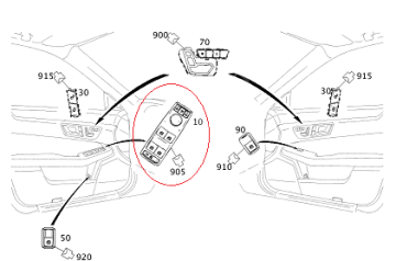 Mercedes E Glass W212/W242/W204 Cam Kontrol Düğmesi/Açma Kapama Düğmesi Sol