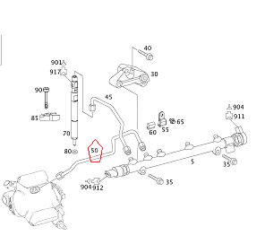 Mercedes W204 646 Motor(Dizel)  Yakıt Borusu/Basınç Hattı Pompaya Giden