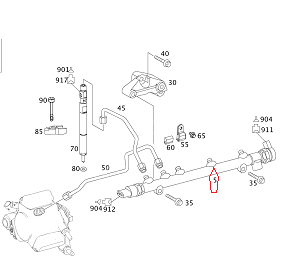 Mercedes W204 646 Motor(Dizel)  Yakıt Dağıtıcı