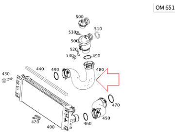 Sprinter W906 2.2 651 Motor Euro5 Turbo Hortumu,İntercooler Hortumu Sağ