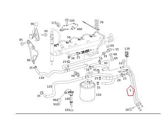 Mercedes W204 646 Motor(Dizel) Yakıt Emiş Hattı/ Yakıt Borusu/Mazot Hortumu