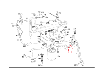 Mercedes W204 646 Motor(Dizel) Yakıt Borusu/Mazot Hortumu/ Flitreye Giden