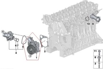 Bmw E39/E46/E53/E65/E66/X5 E66  M47N/57N Motor Devirdaim/Su Pompası