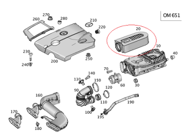 Mercedes W166 651 Motor Hava Flitresi