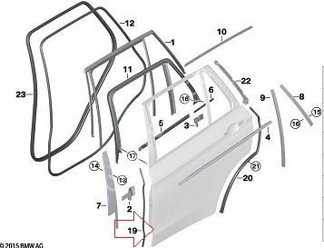 Bmw X5 F15/X5 25dX Kapı Contası Arka SAĞ