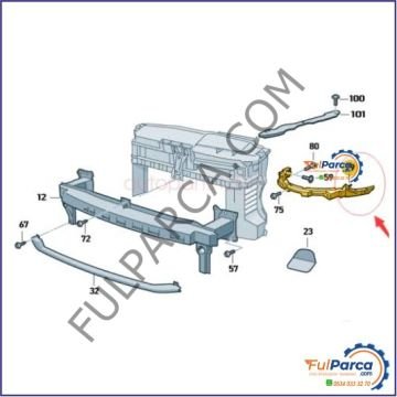 Volkswagen Golf 6 Far Alt Tampon Braketi Sol