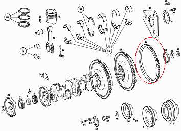 Mercedes W115/W123 615 Motor 200 d Volant Dişlisi