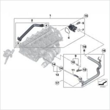 Bmw 1 Seri F20/F30/F35 N13 Motor Termostat- Su Hortumu